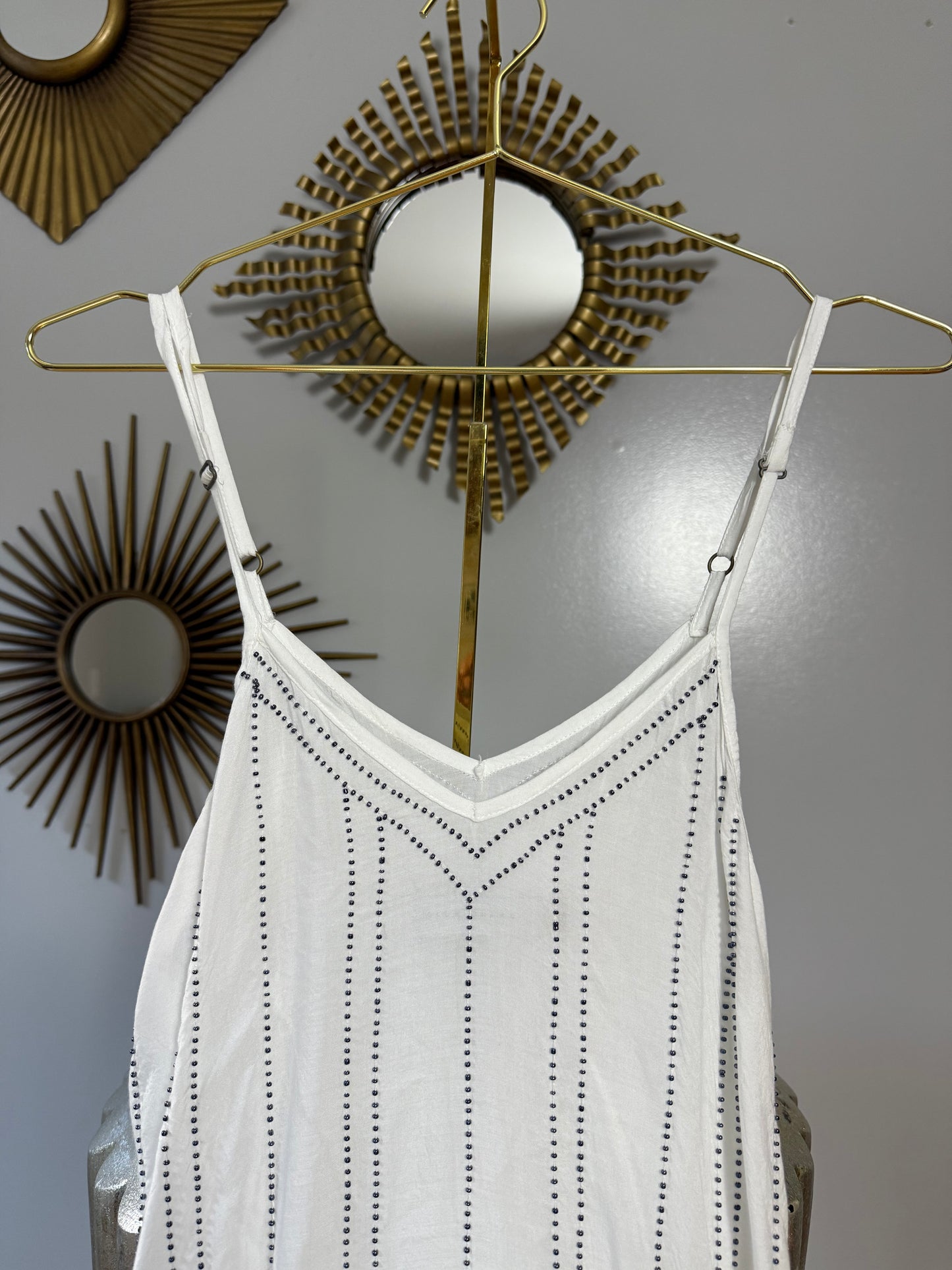 Milkshake- White Beaded Tank Top