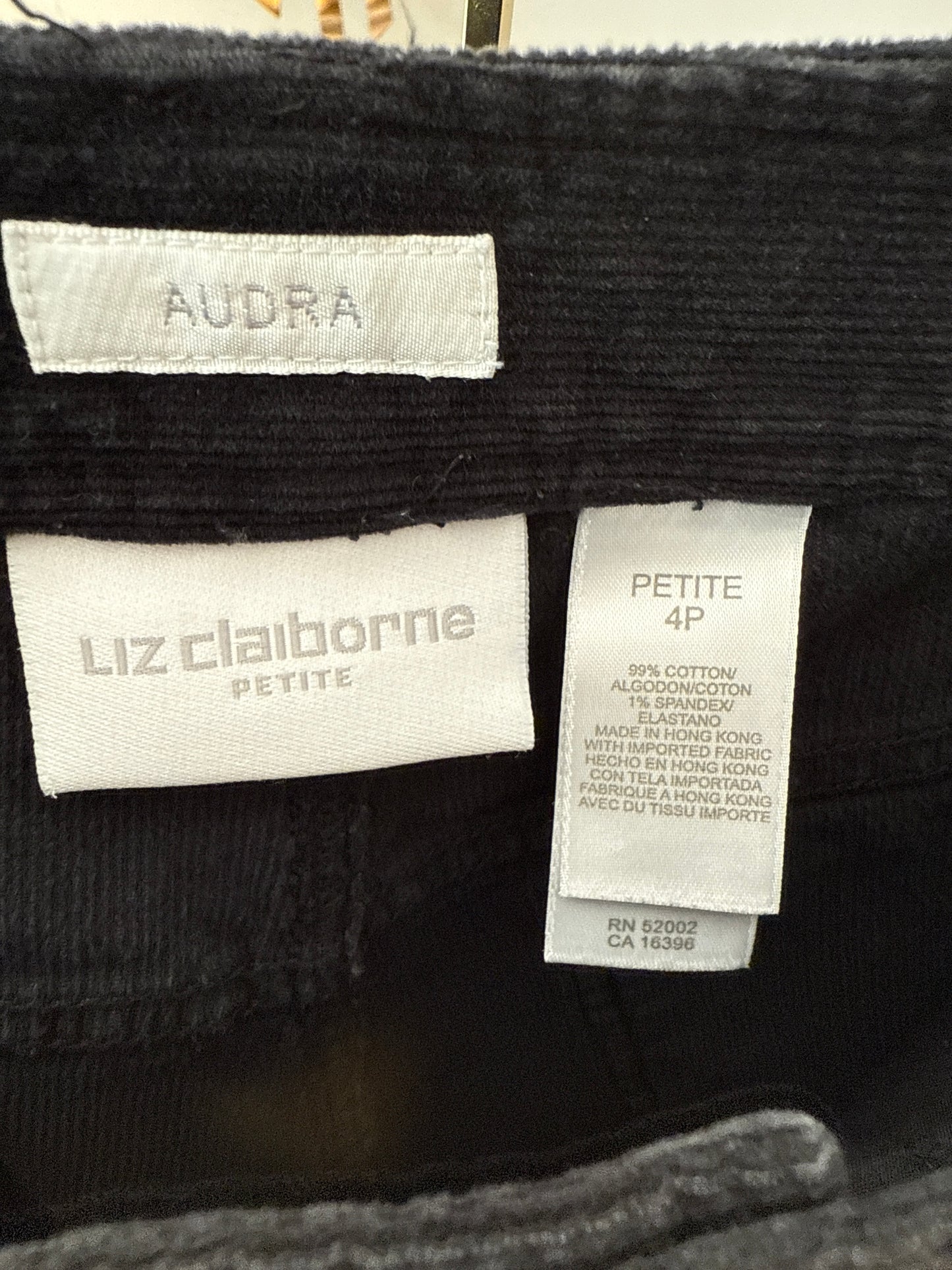 Liz Claiborne - Black Audra Corduroy Pants