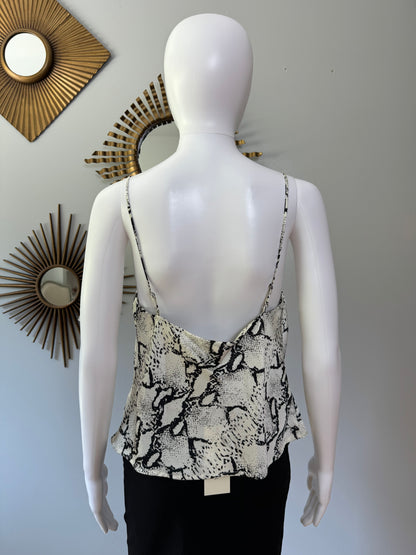 Dance & Marvel - Snakeskin Print Top w/ Cowl Neck