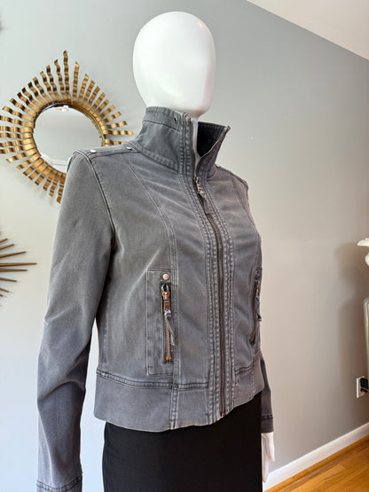 Anthropologie - Gray Moto Studded Jacket
