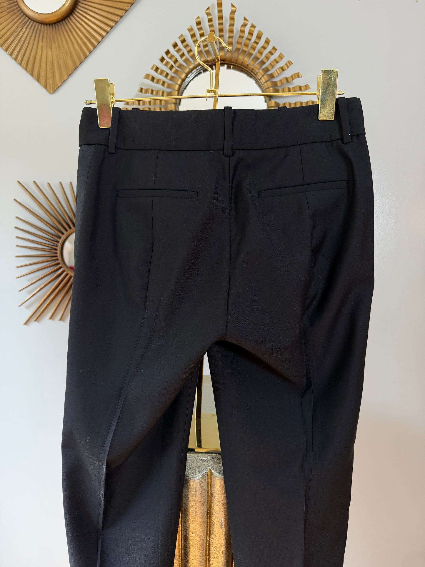 J Crew - Black Ankle Cropped Pants w/ Side Stripe