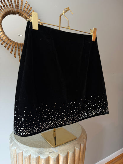 Zara - Black Mini Skirt w/ Rhinestone Accents