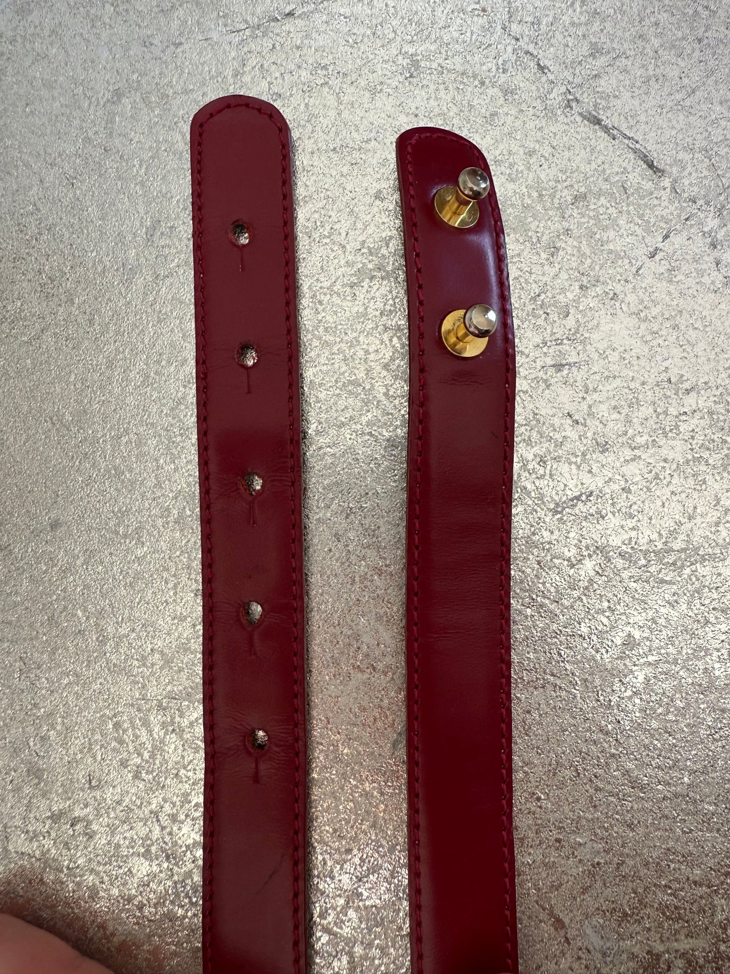 Moschino - Red Leather Heart Buckle Belt