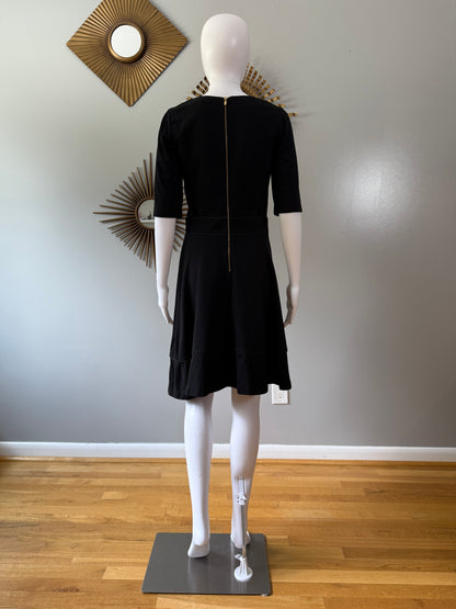 Banana Republic - Black Ponte Fit and Flare Dress