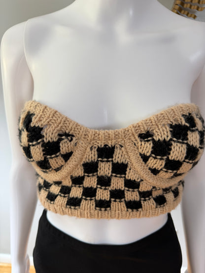 For Love & Lemons - Tan Lana Bustier Crop Top
