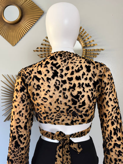 Tiger Mist - Brown Cheetah Print Crop Top