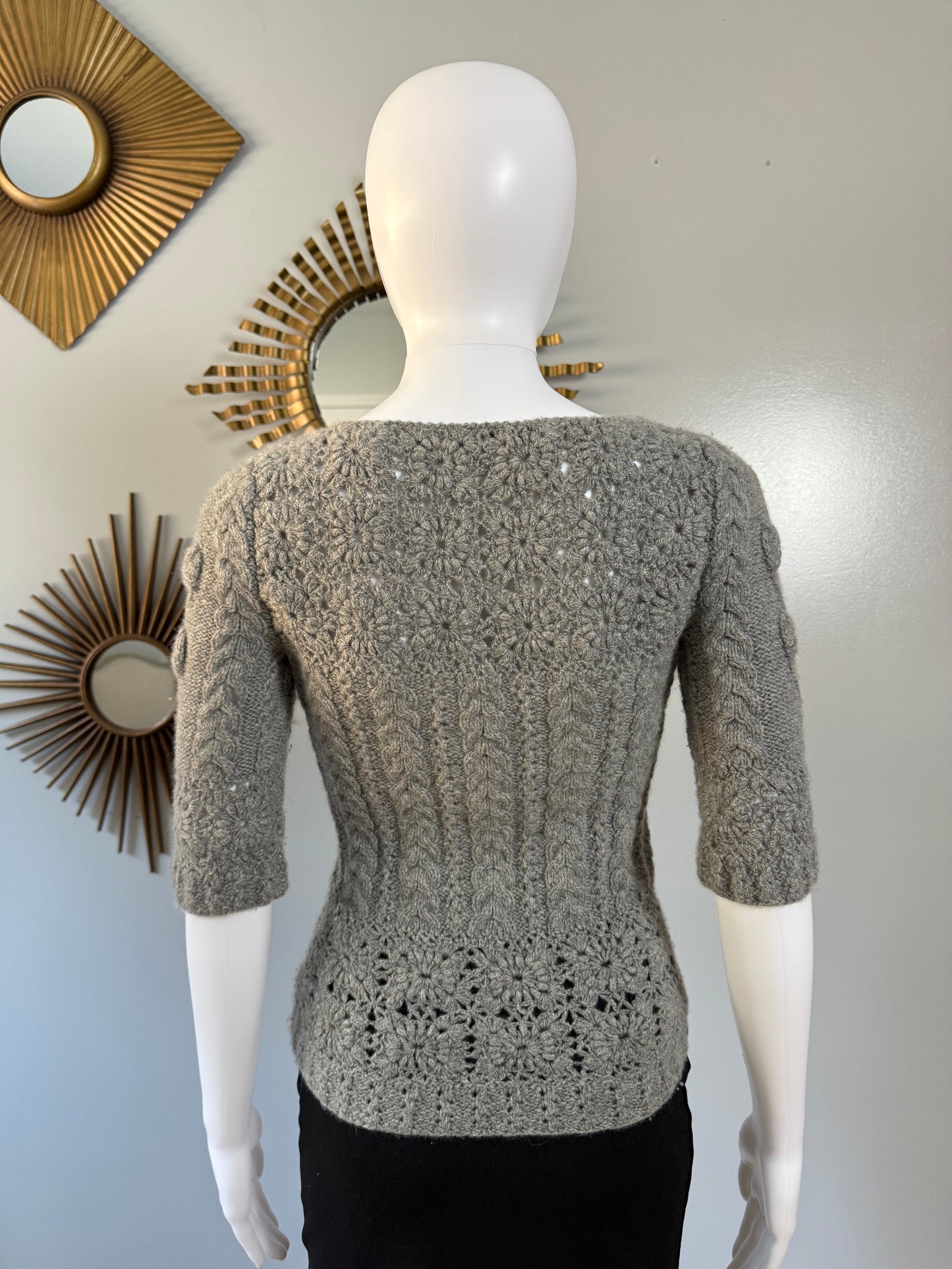 Oscar de la Renta - Gray Cashmere Sweater Runway Pre-fall 2010
