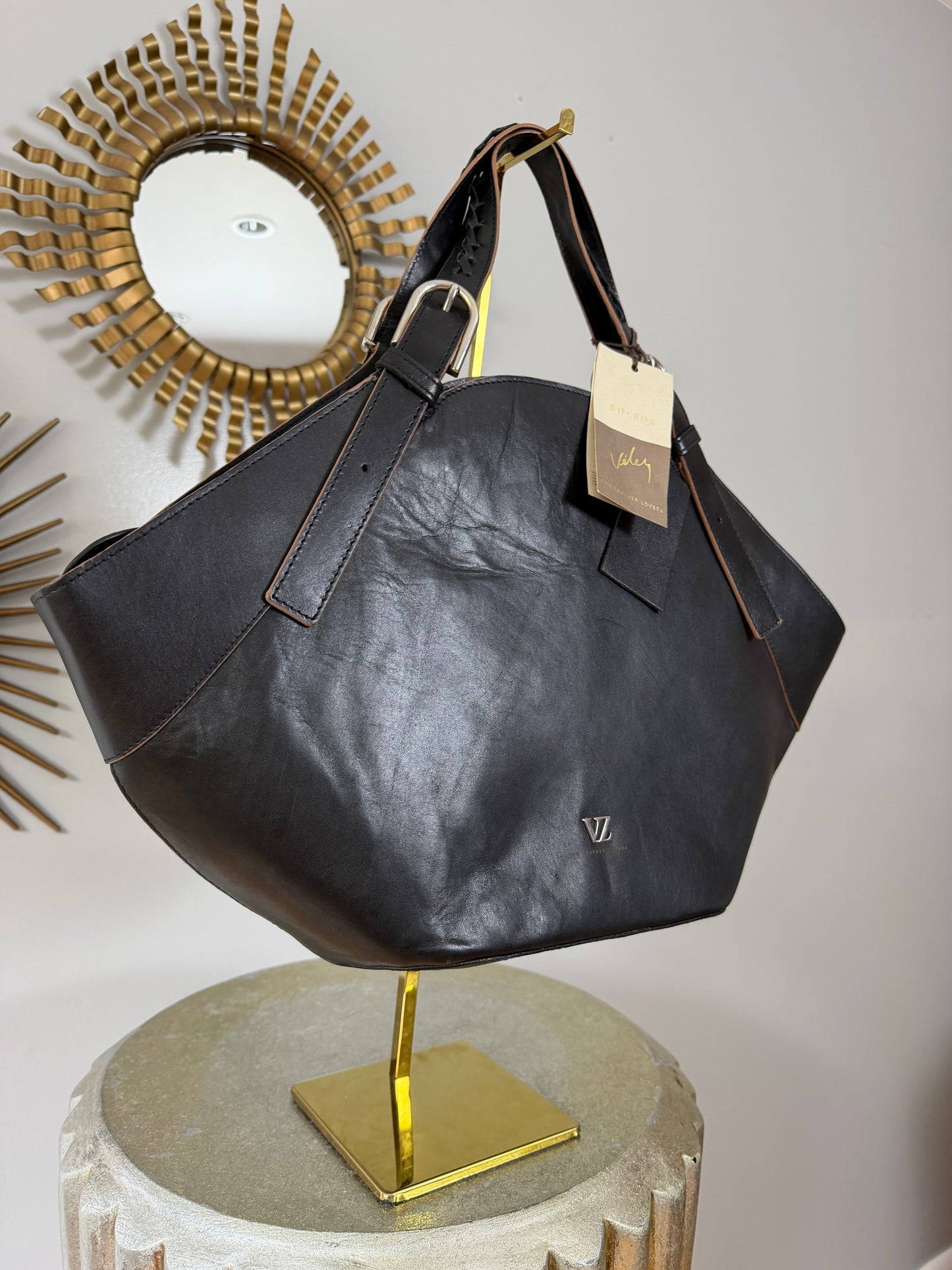 Velez - Black Leather Tote