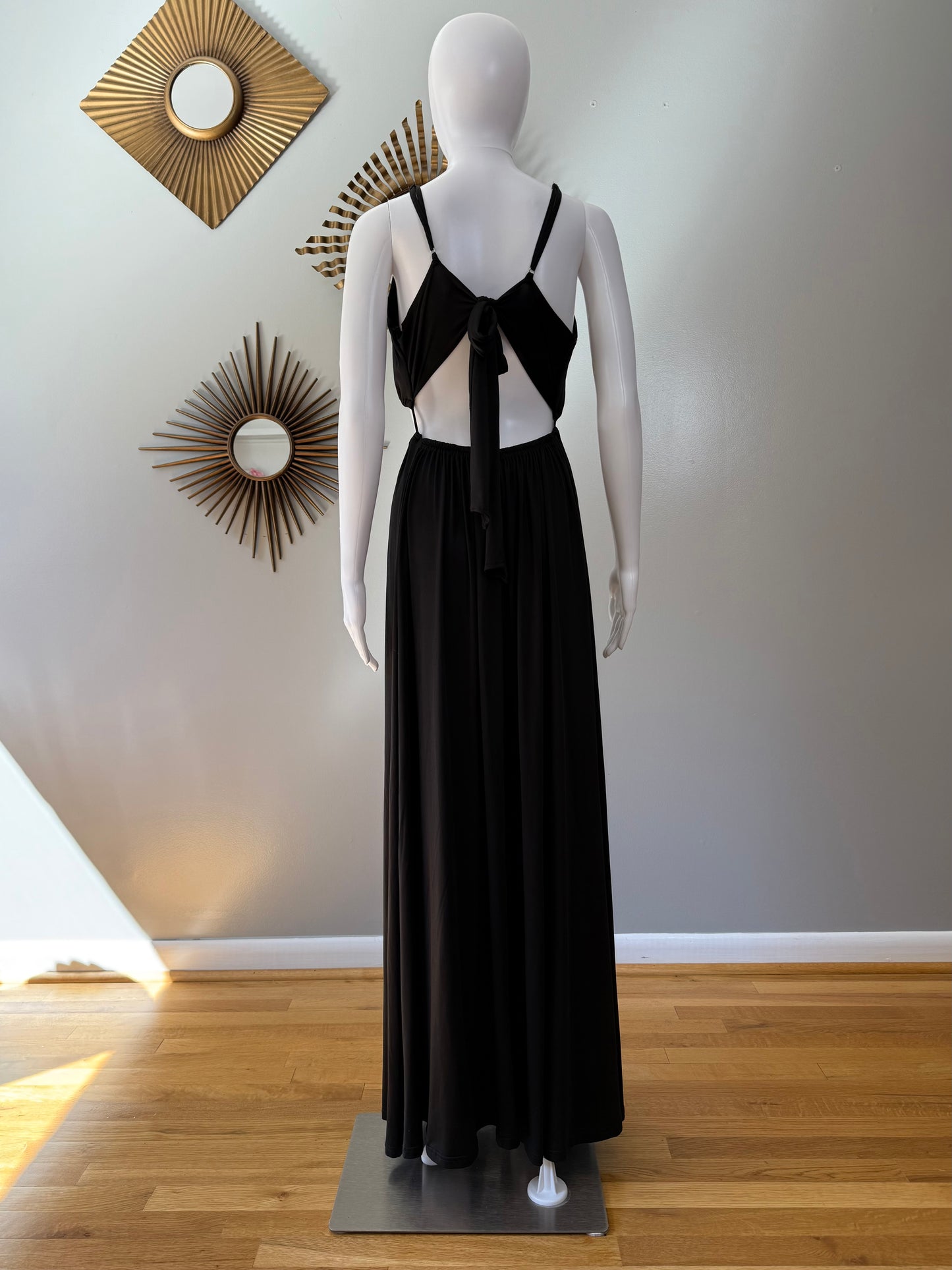 Lulu’s - Black Sultry Backless Maxi Dress