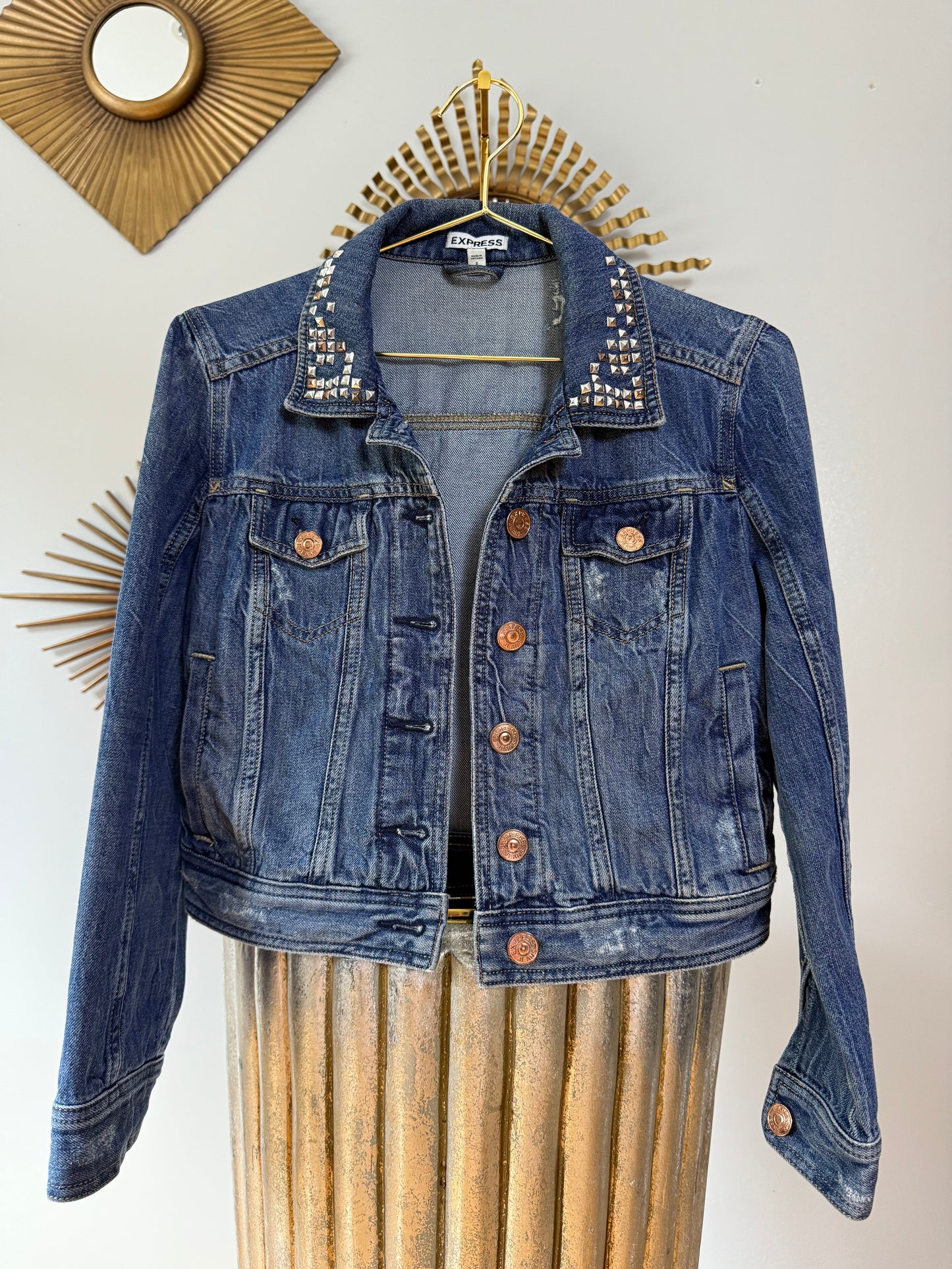 Express - Blue Denim Jacket w/ Studs