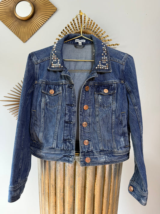 Express - Blue Denim Jacket w/ Studs