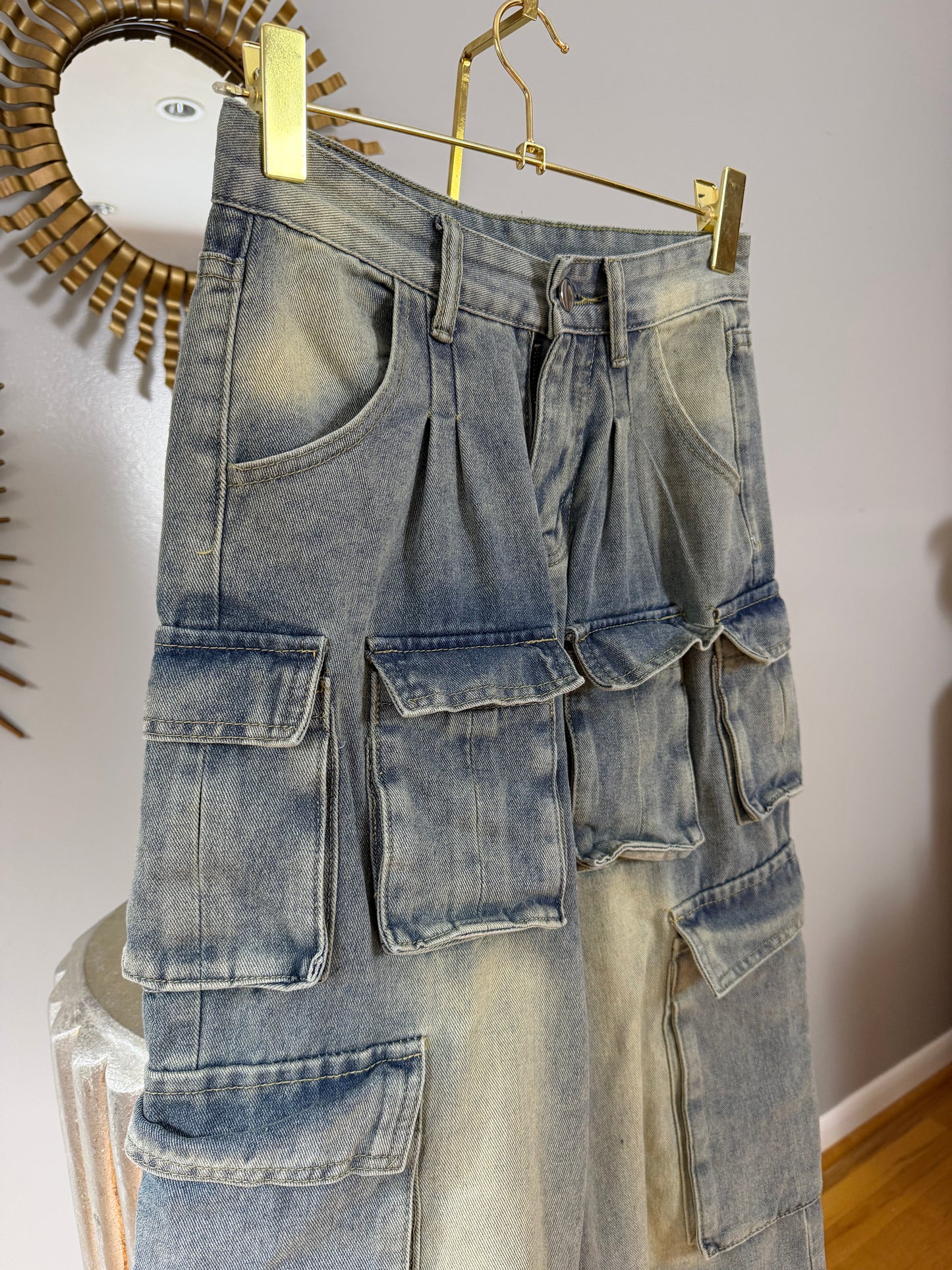 Milano - Blue Cargo High Waist Jeans