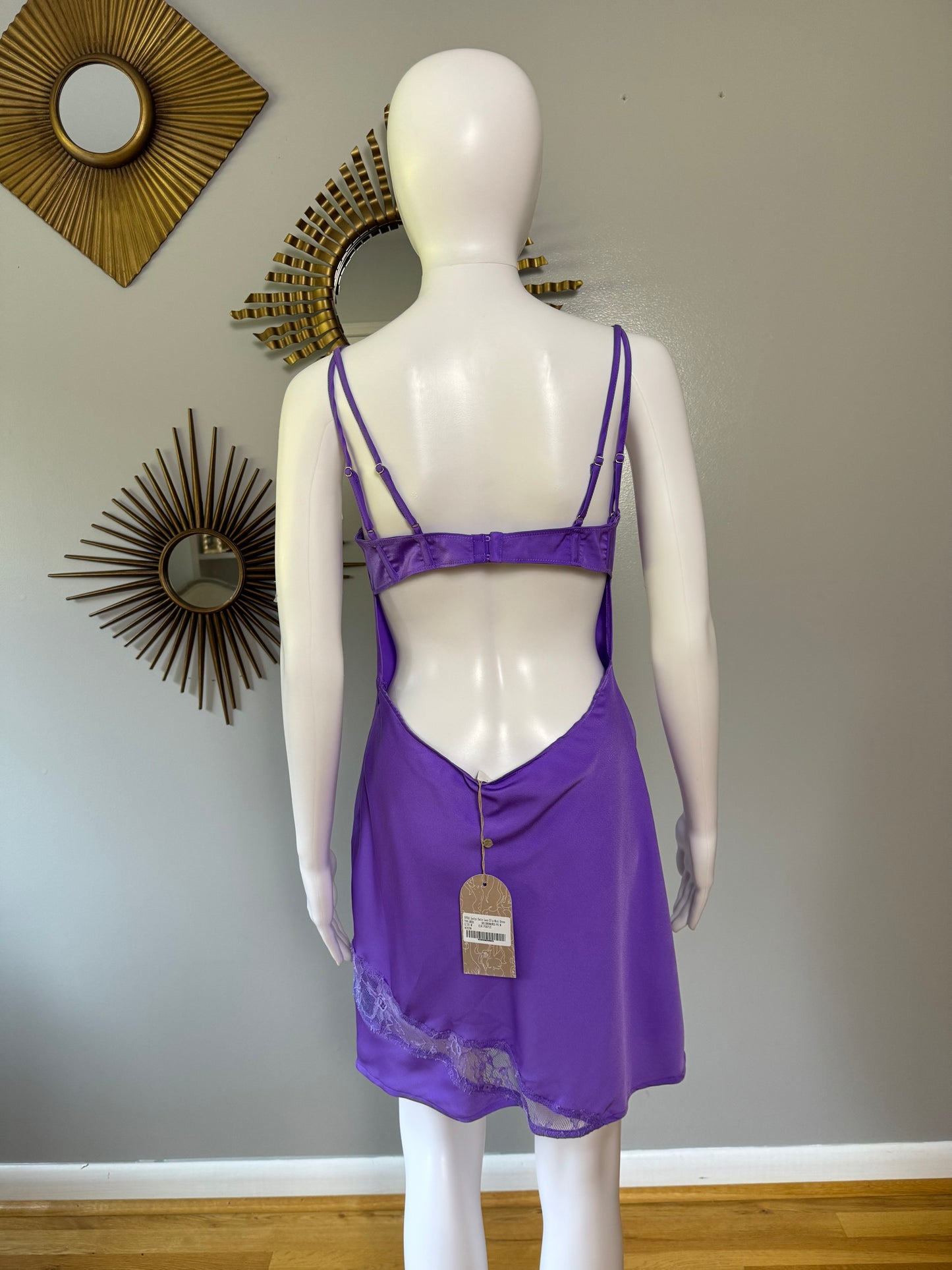 Meshki - Purple Joslyn Satin Mini Slip Dress