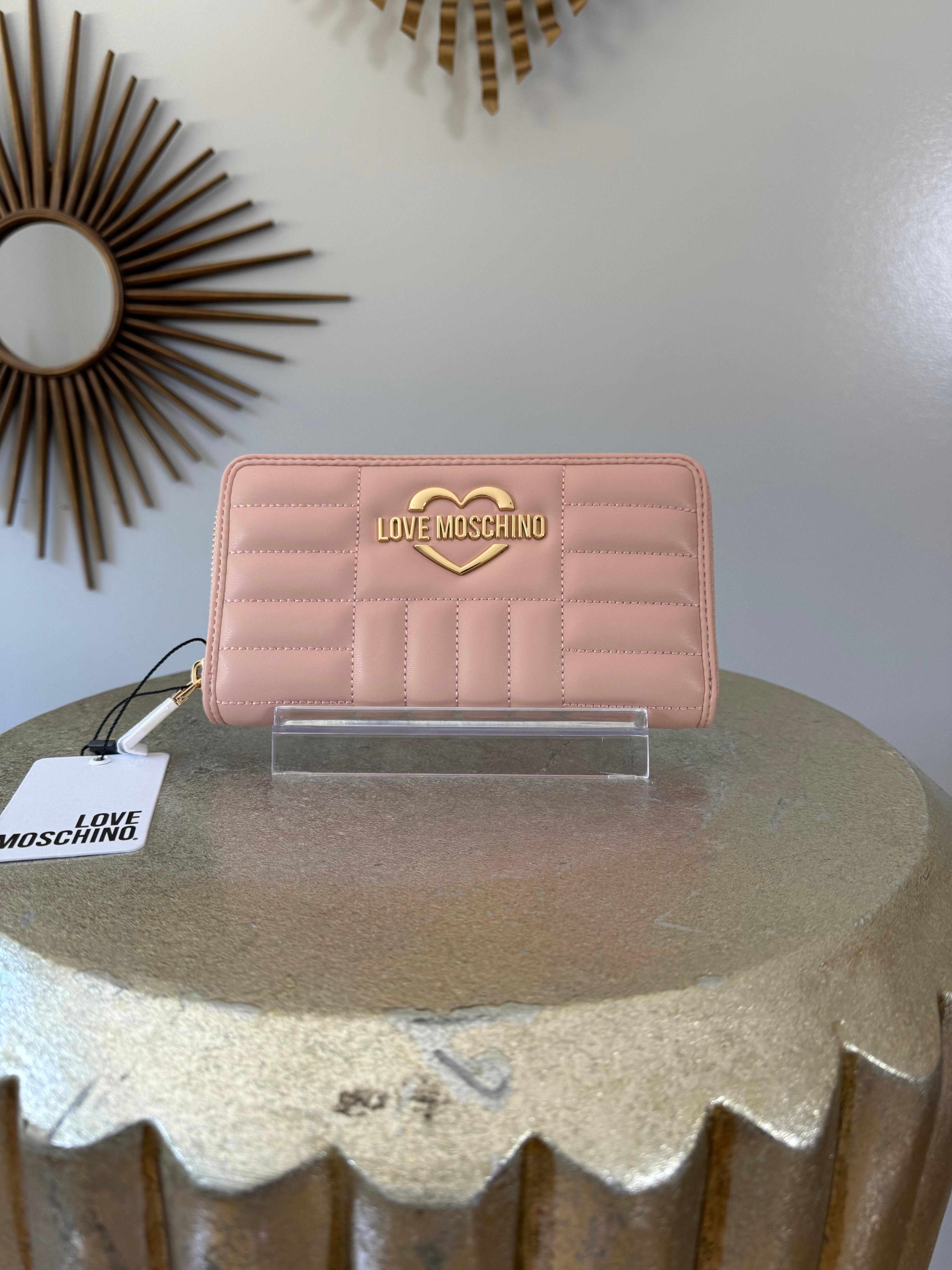 Fashion Love Moschino Wallet Quilted Nappa PU Rosa