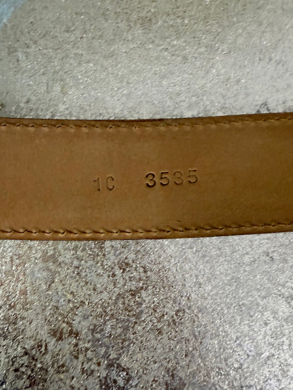 Prada - Vintage Tan Leather Belt w/ Wooden Buckle