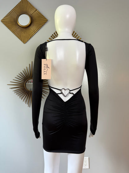 Oh Polly - Black Delmenza Backless Dress