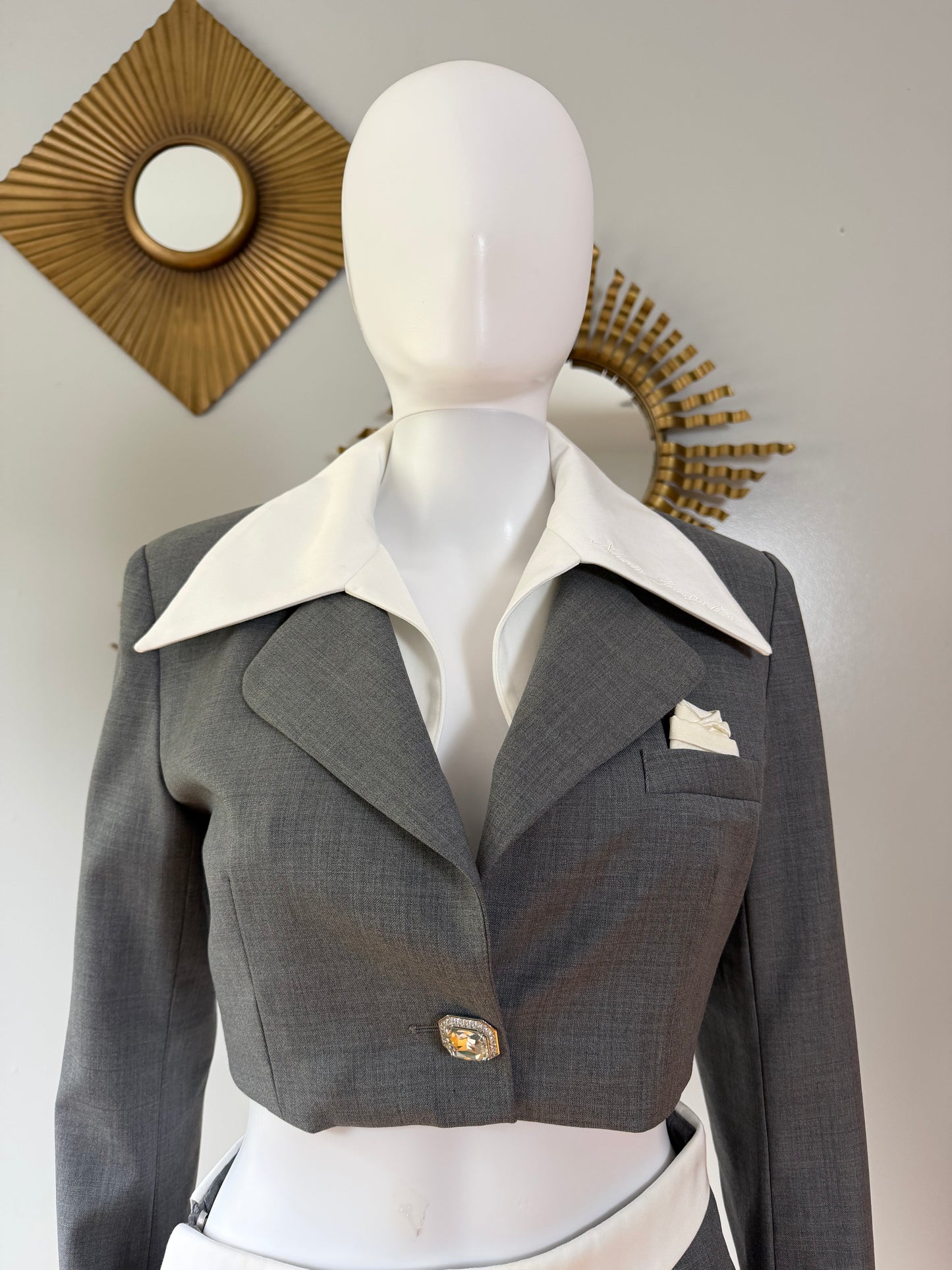 Nana Jacqueline - Grey Charloteen Jacket & Harper Skirt Set