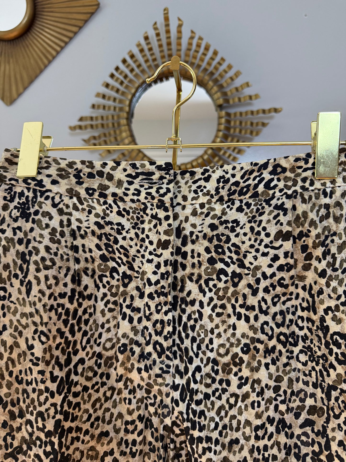 Zara - Cheetah Print Linen-blend Shorts