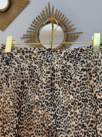 Zara - Cheetah Print Linen-blend Shorts