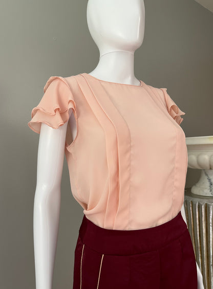 Peach Ruffle Top