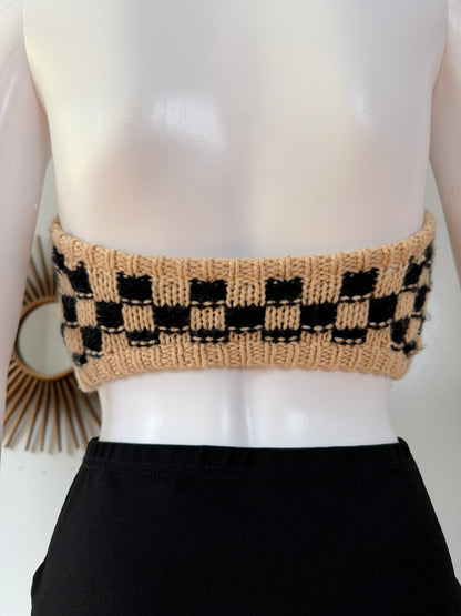 For Love & Lemons - Tan Lana Bustier Crop Top
