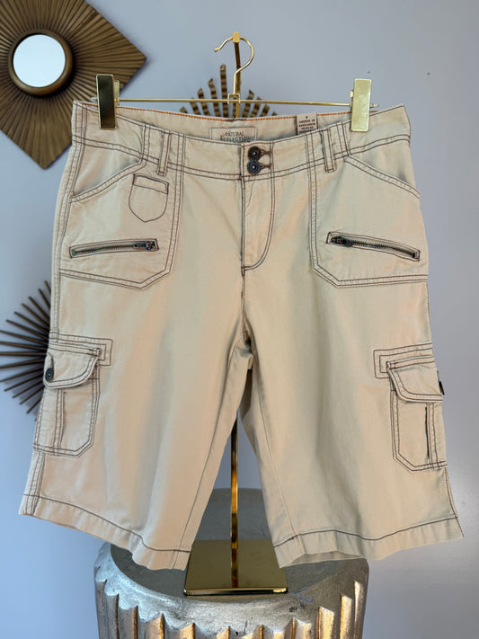 Natural Reflections - Beige Cargo Bermuda Shorts