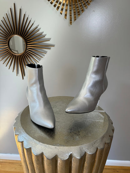 Rachel Zoe - Silver Synthetic Leather Booties