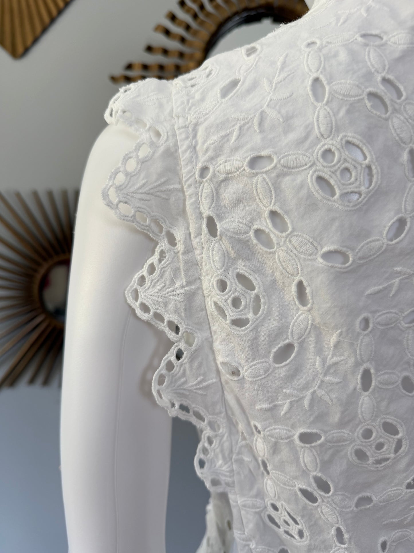 Rebecca Taylor - White Eyelet Cotton Top