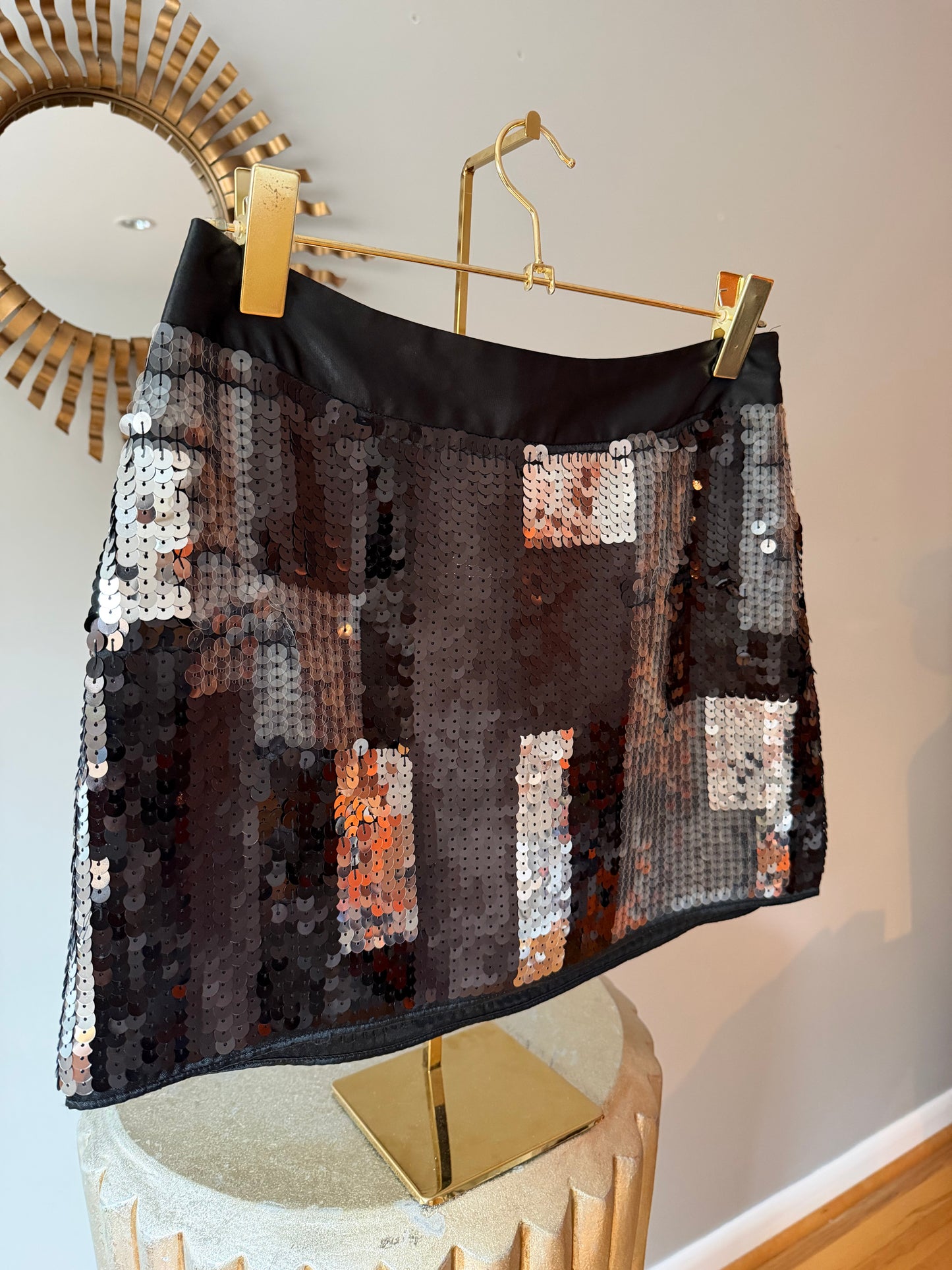 Express - Black Sequin Mini Skirt