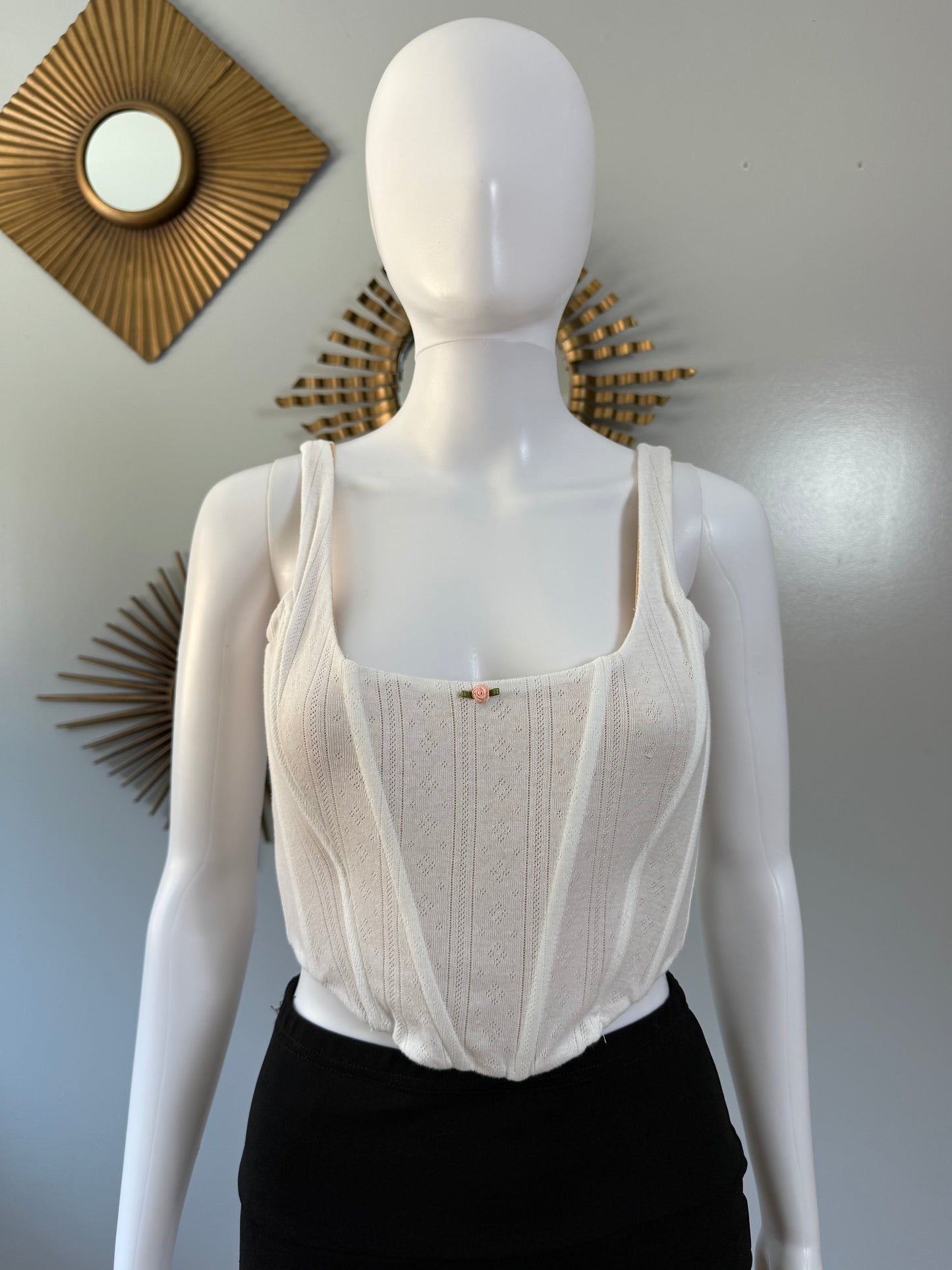 With Jean - White Cindy Corset Top