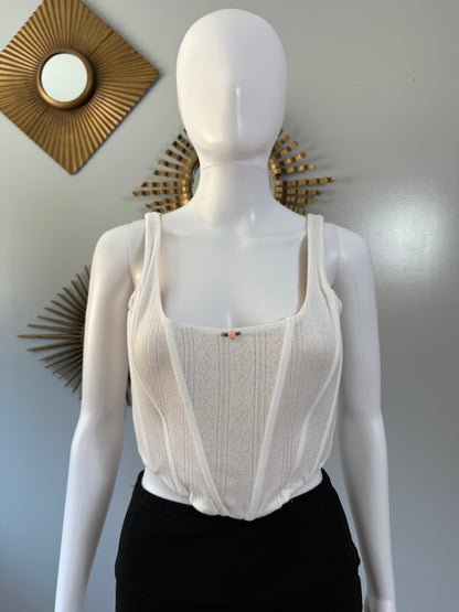 With Jean - White Cindy Corset Top