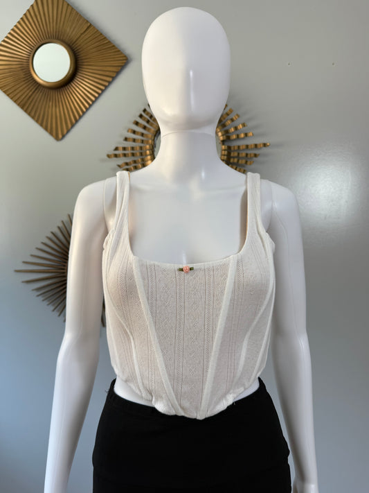 With Jean - White Cindy Corset Top