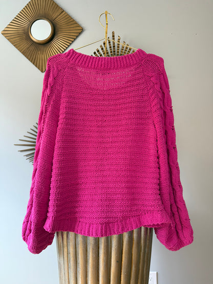 Express - Pink Cable Knit Sweater