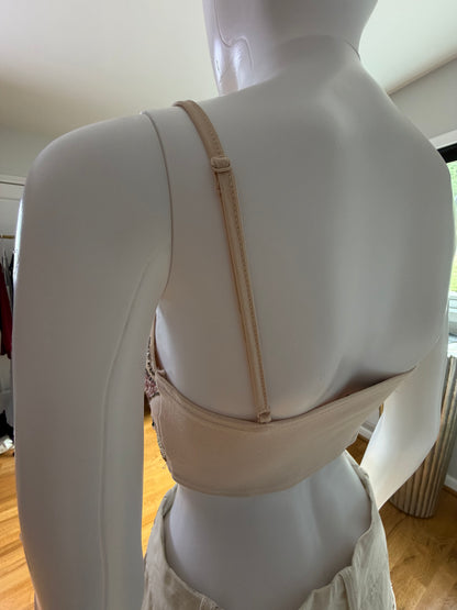 ZARA - Cream Beaded Crop Top