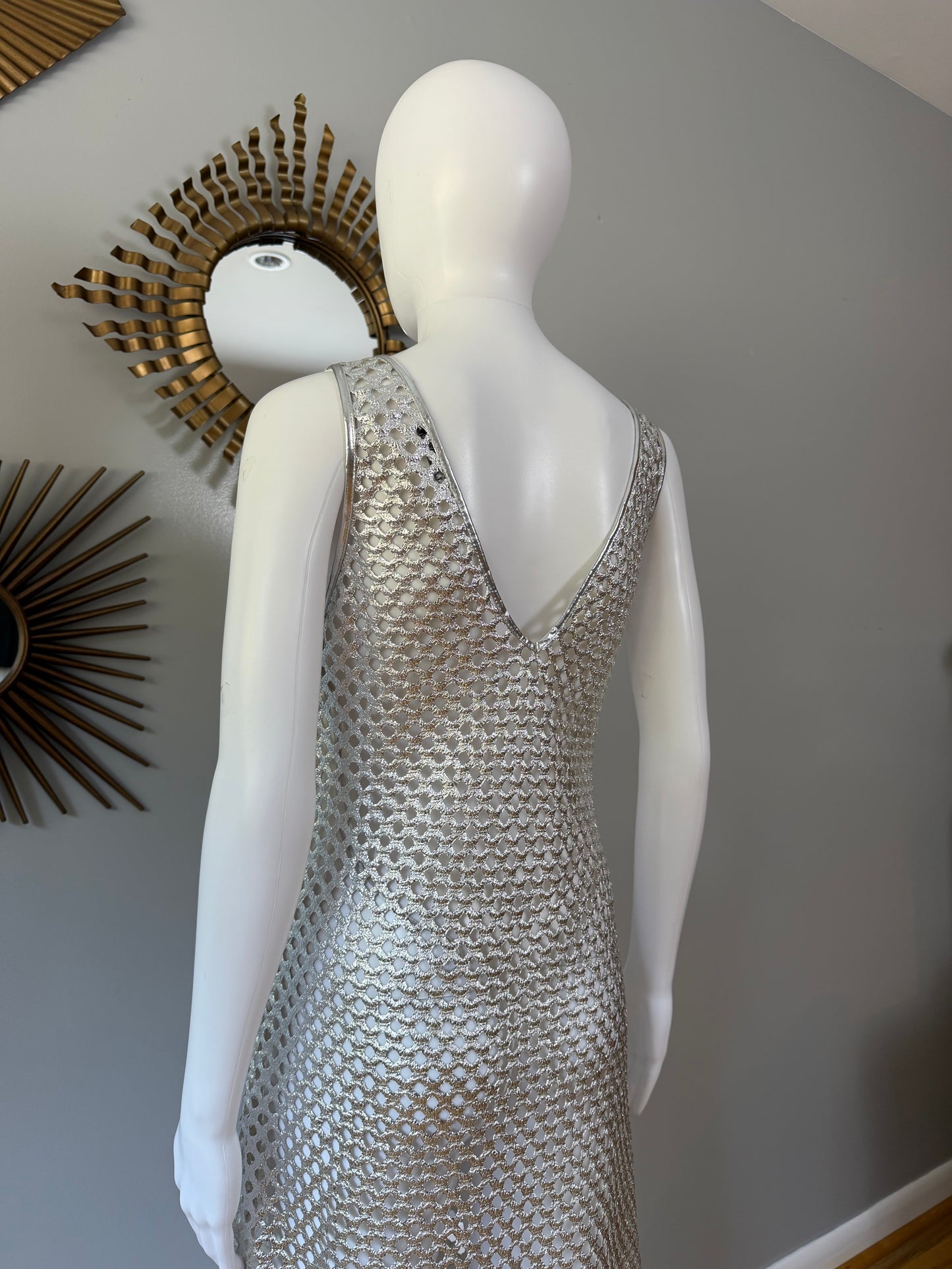 ZARA - Silver Faux Leather Mesh Coverup