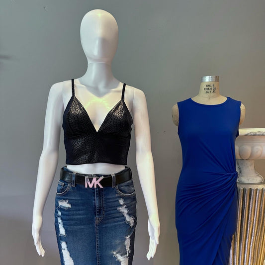 Guess - Blue Snakeskin Crop Top