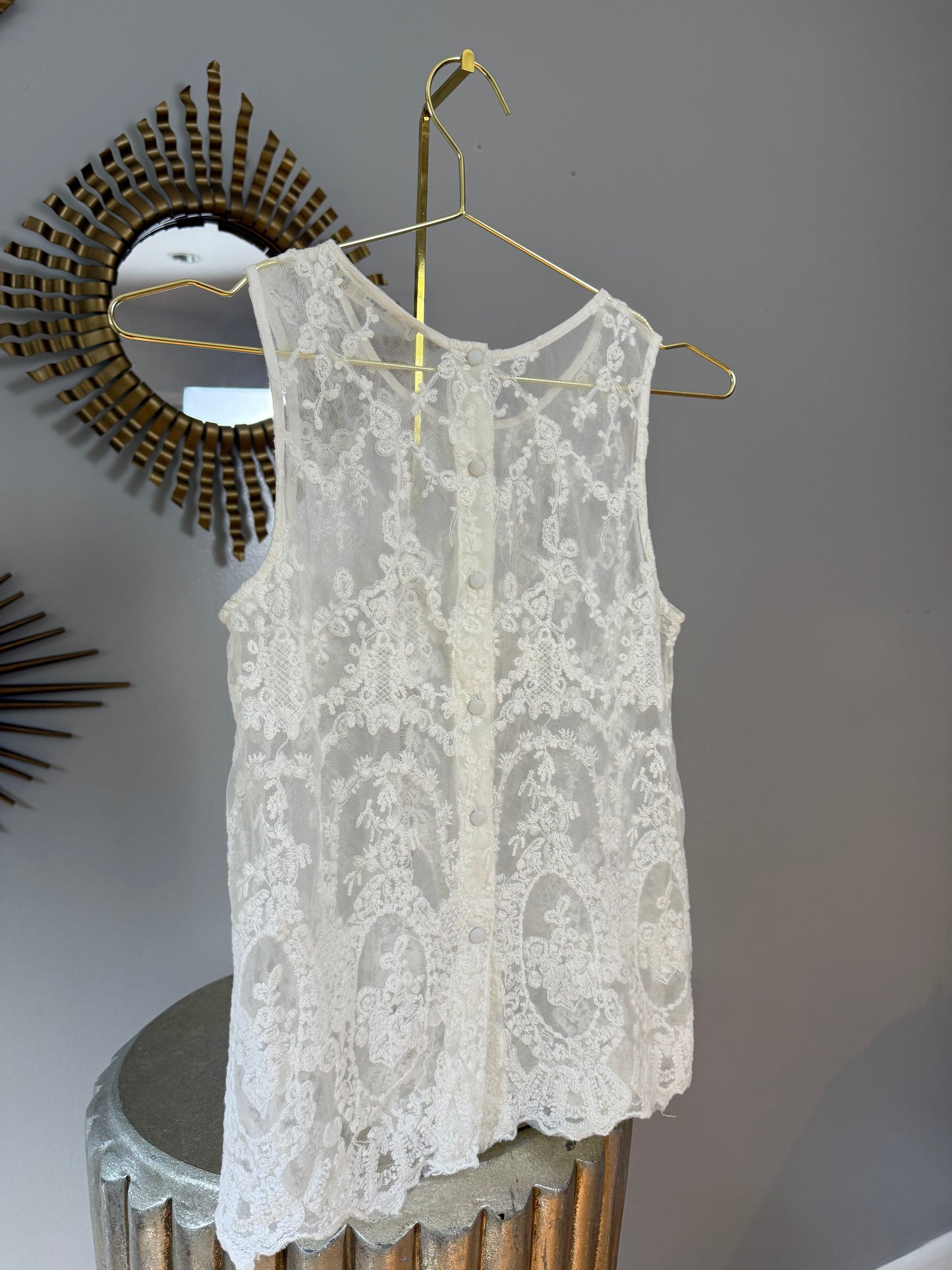 Chloe & Katie - White Lace Boho Top