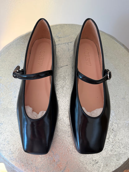 J Crew - Black Spazzo Mary Jane Ballet Flat