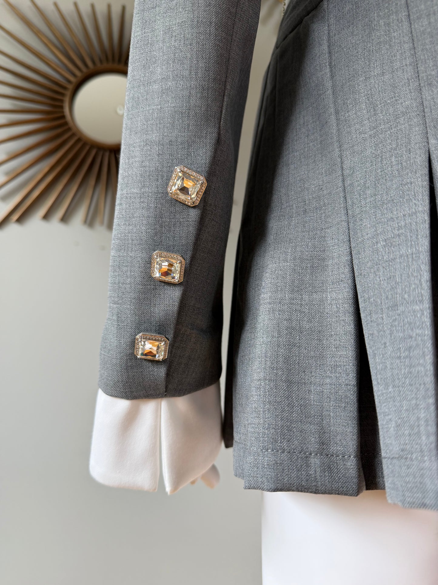 Nana Jacqueline - Grey Charloteen Jacket & Harper Skirt Set