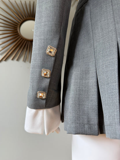 Nana Jacqueline - Grey Charloteen Jacket & Harper Skirt Set