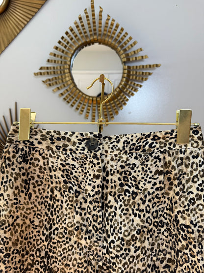 Zara - Cheetah Print Linen-blend Shorts