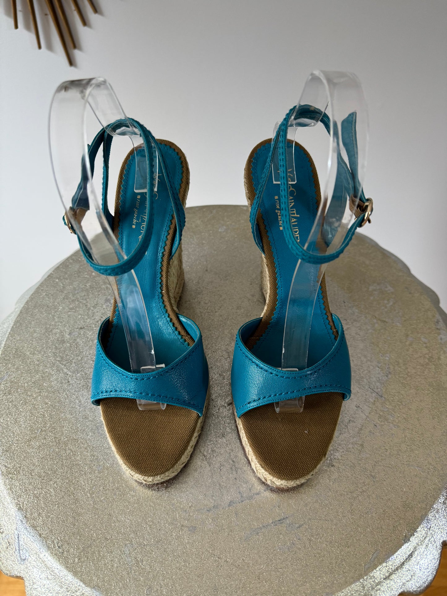 YSL - Blue Espadrille Wedge Sandals