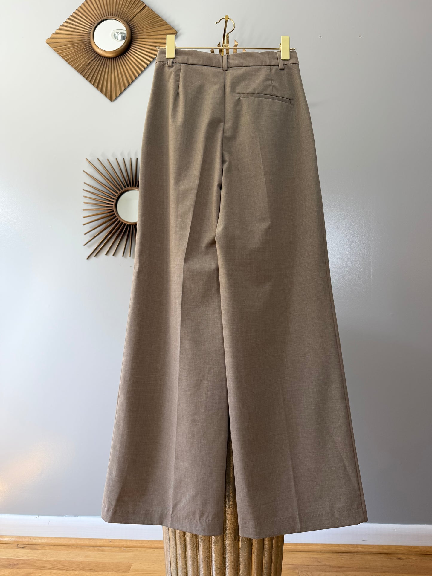 Zara - Tan High Asymmetrical Waist Trousers