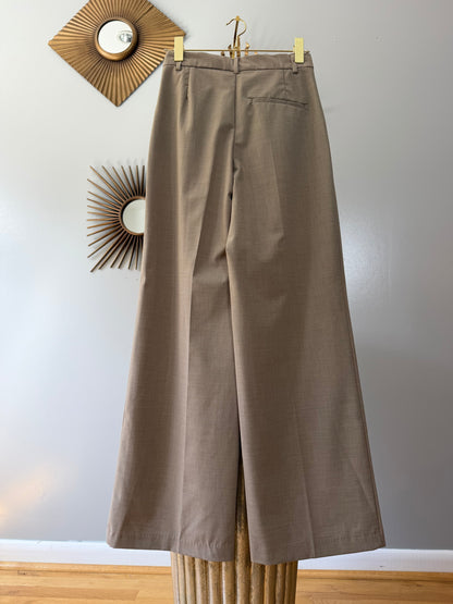 Zara - Tan High Asymmetrical Waist Trousers