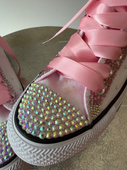 Converse - Hello Kitty White & Pink Bedazzled High Top Sneakers