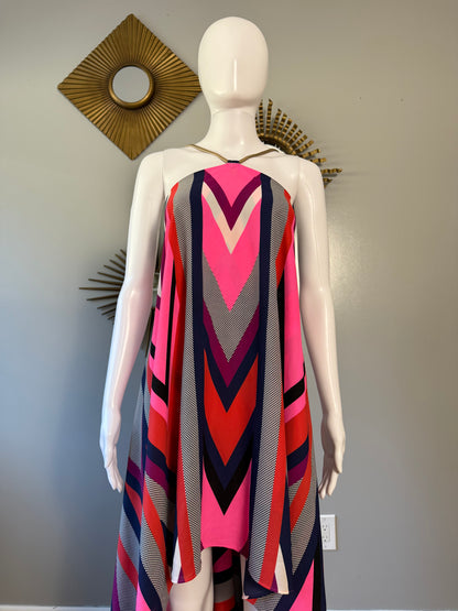 Express - Multicolor Chevron High-low Dress