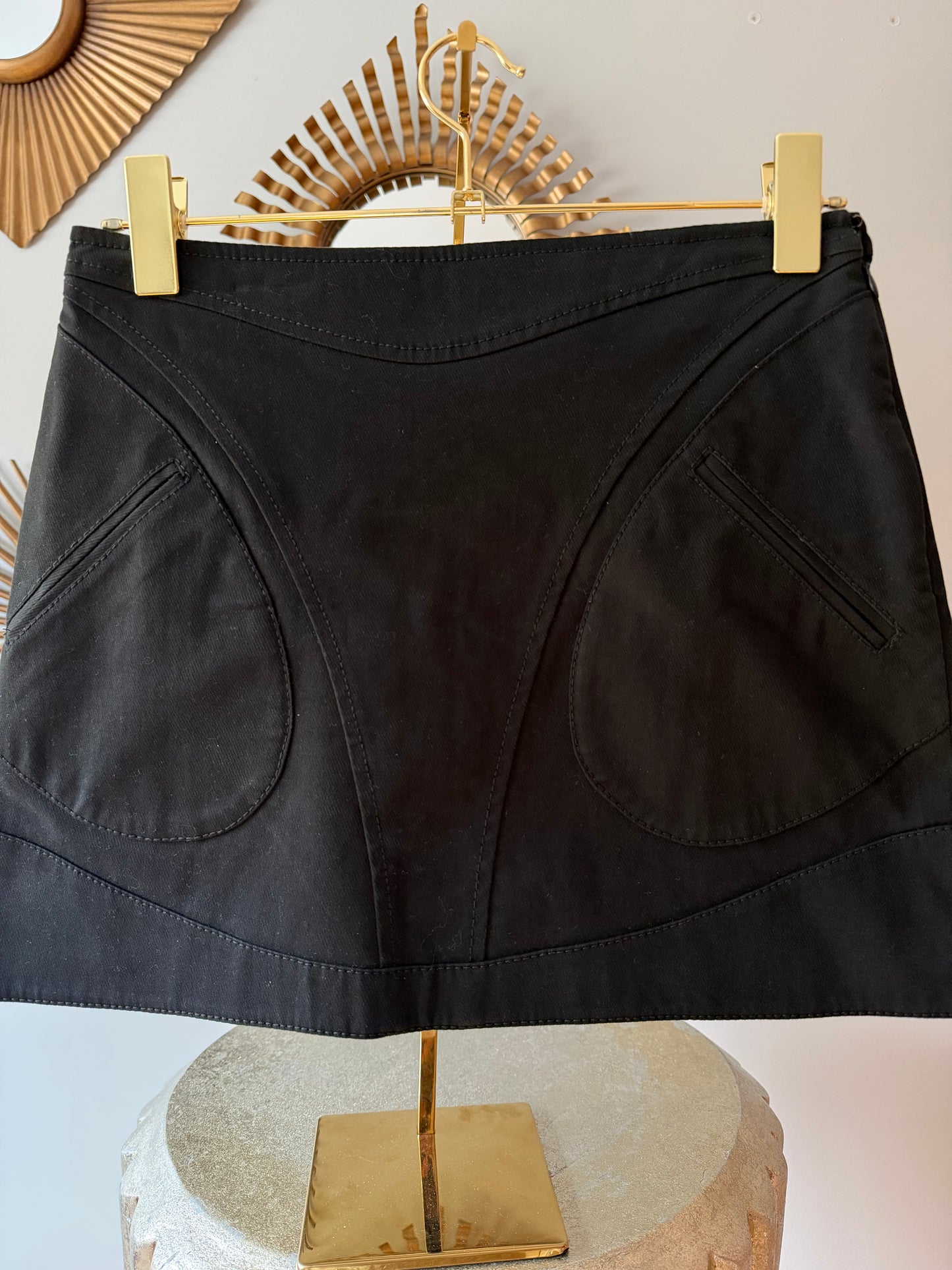 Versace - Black Cotton Mini Skirt