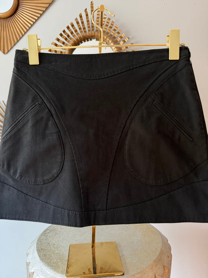 Versace - Black Cotton Mini Skirt