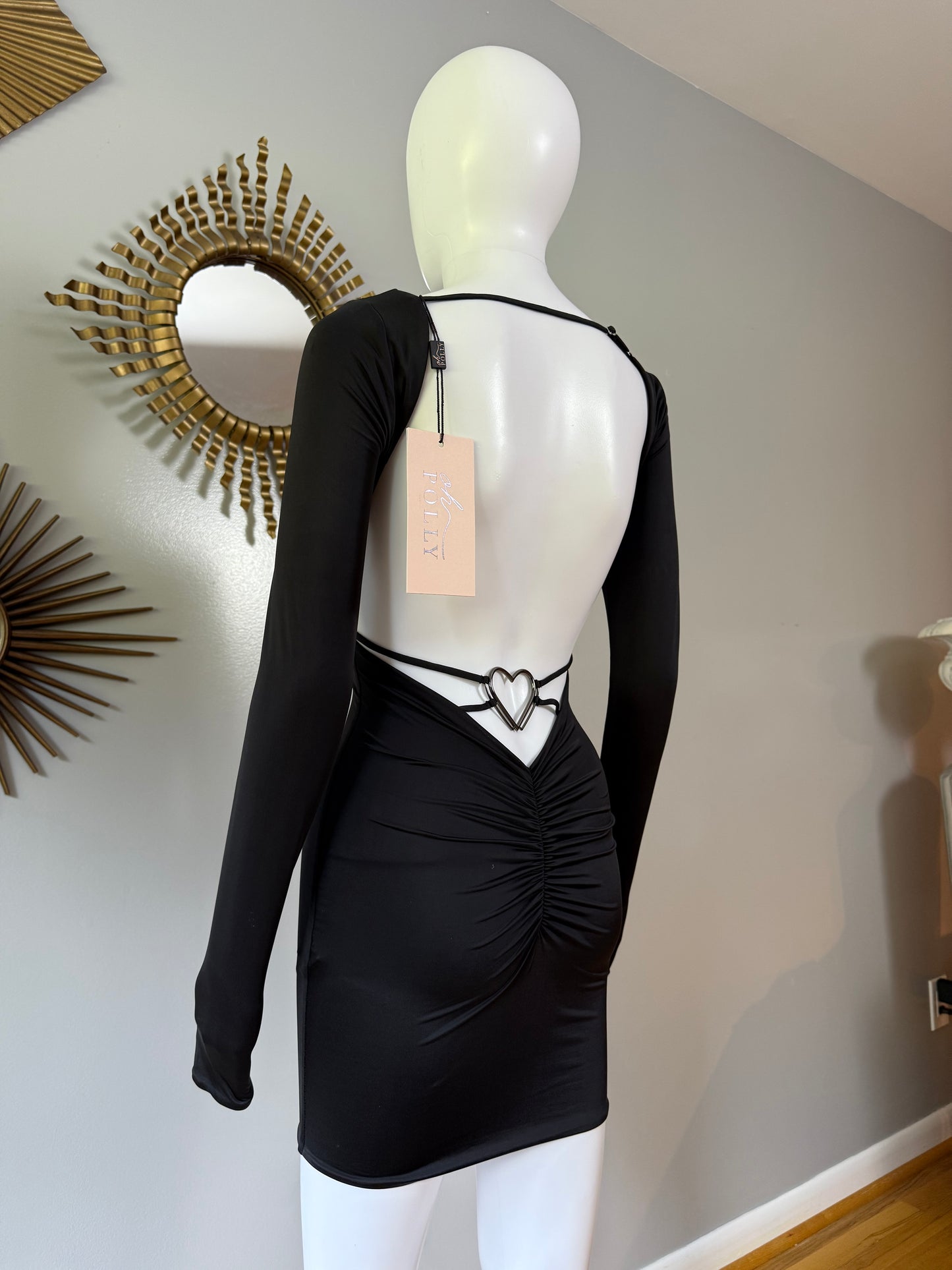 Oh Polly - Black Delmenza Backless Dress