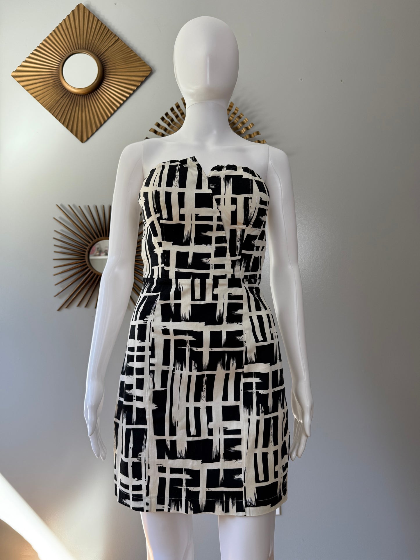 Charlotte Russe - Black & White Abstract Mini Dress
